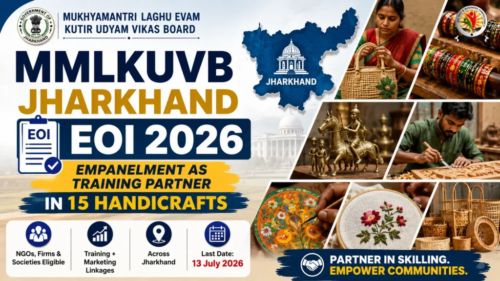 MMLKUVB Jharkhand EOI 2026 Empanelment as Training Partner in 15 Handicrafts