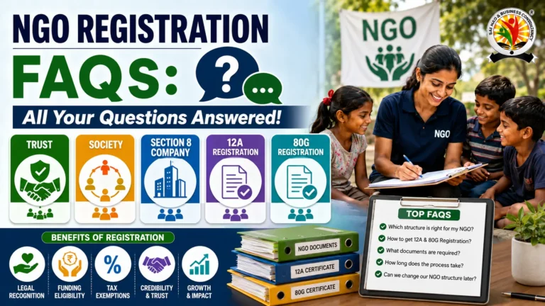 NGO Registration FAQs Trust, Society, Section 8 Company, 12A & 80G