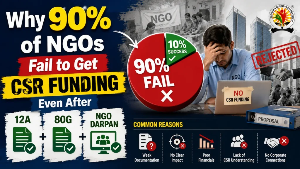 Why 90% of NGOs Fail to Get CSR Funding Even After 12A, 80G and NGO Darpan Registration